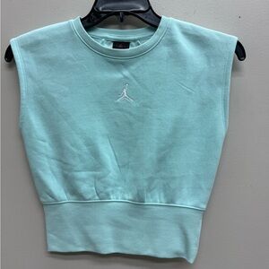 Jordan Girls Sleeveless Aqua Muscle Sweatshirt
